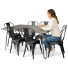 Buy Grey Hairpin 150x90 Dining Table + X6 Bistrot Metalix Chair Black 59924 at MyFaktory